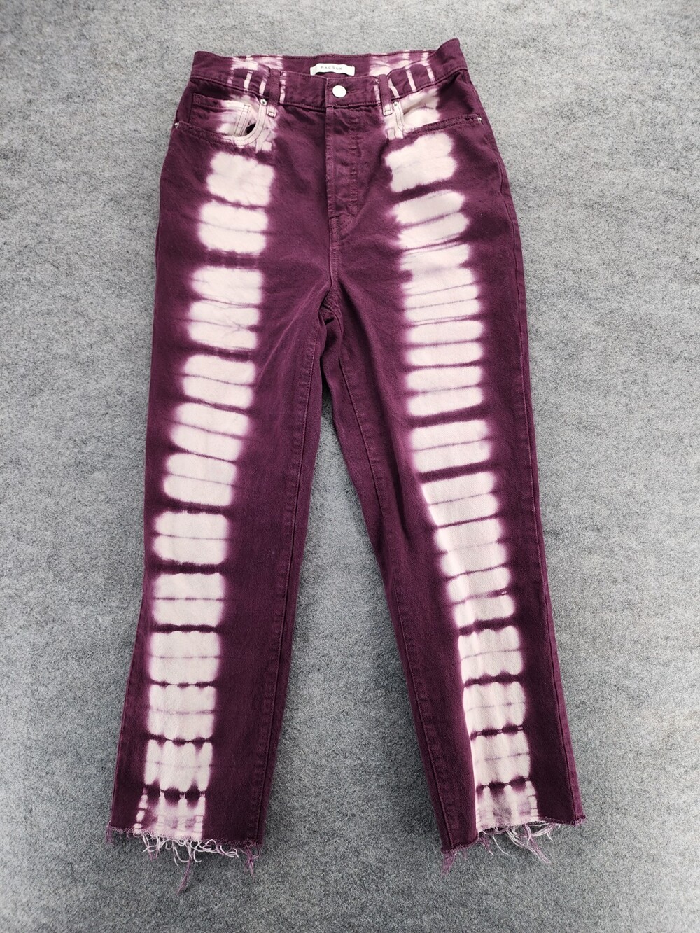 Pacsun Jeans Womens 27 High Rise Straight Button Fly Purple Tie Dye Denim 27x25"